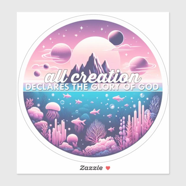 Adesivo Toda Criação Declara a Glória de Deus (Folha)