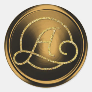 Adesivo TODA INICIAL Círculo de Ouro Monograma Bronze