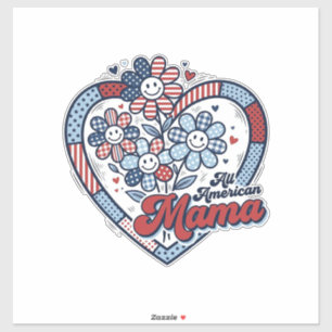 Adesivo Toda Mãe Americana Desenho de Camisa de Flor Patri