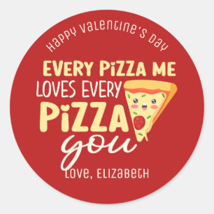 Adesivo Toda Pizza Me Ama Você Fofo Dia dos Namorados Verm