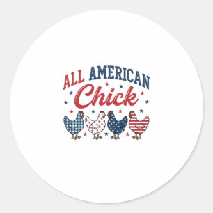 Adesivo Todas As Galinhas Patrióticas Americanas Camisa De