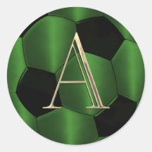 Todas as iniciais Bola de Futebol Verde Esmeralda 