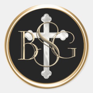 Adesivo TODAS AS INICIAIS Douradas 3 Monogramas PearCross