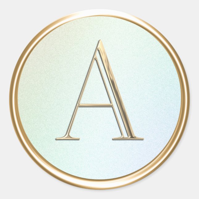 Adesivo TODAS AS INICIAIS Douradas Monograma no Arco-Íris (Frente)