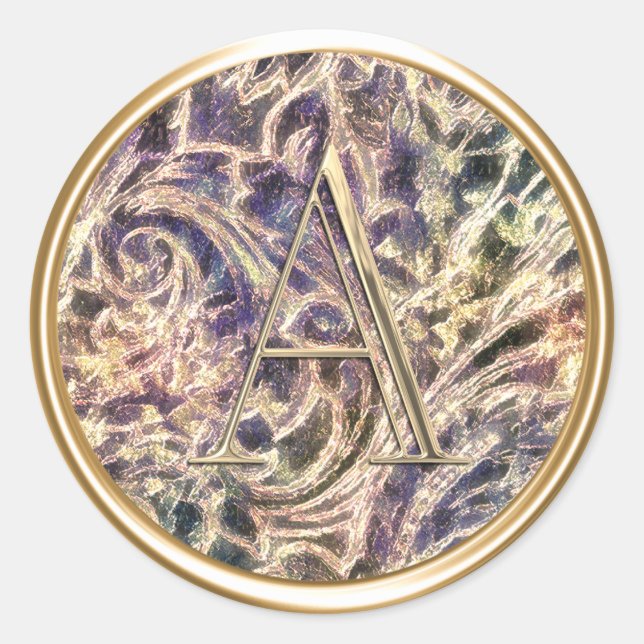 Adesivo TODAS AS INICIAIS Douradas Monograma no Padrão (Frente)