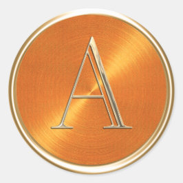 Adesivo TODAS AS INICIAIS Dourado Monograma Padrão Laranja
