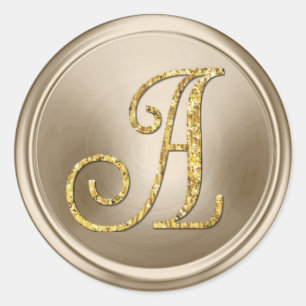 Adesivo TODAS AS INICIAIS Monograma 3 Champanhe Dourado