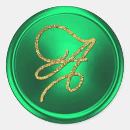 Adesivo TODAS AS INICIAIS Monograma de Letra Gold Kelly Ve