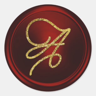 Adesivo TODAS AS INICIAIS Monograma de Letra Gold Profundo