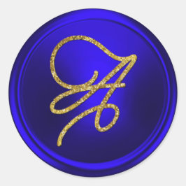 Adesivo TODAS AS INICIAIS Monograma de Letra Gold Royal Bl