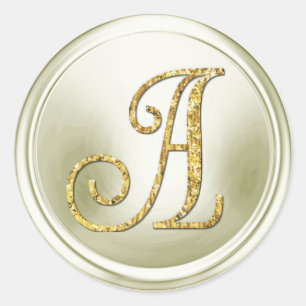 Adesivo TODAS AS INICIAIS Monograma Dourado 3 Bege Claro