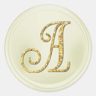 Adesivo TODAS AS INICIAIS Monograma Dourado 3 Branco Desbo