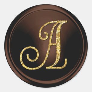 Adesivo TODAS AS INICIAIS Monograma Dourado 3 Chocolate