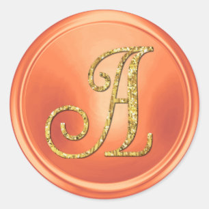 Adesivo TODAS AS INICIAIS Monograma Dourado 3 Cobre