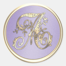 Todas as Iniciais Monograma Lavanda Roxo