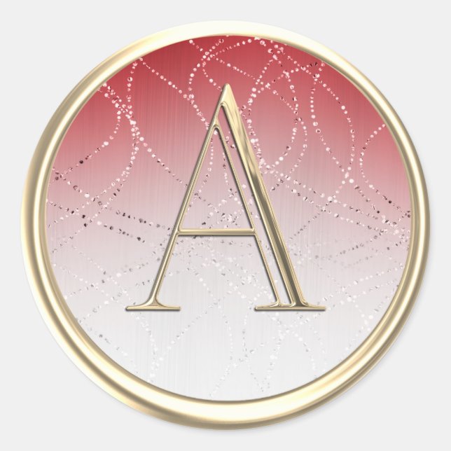 Adesivo TODAS AS INICIAIS Monograma Ombro Vermelho Branco (Frente)