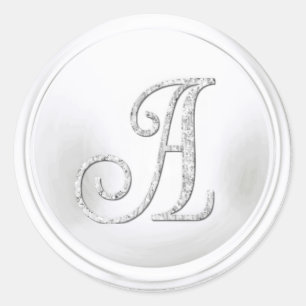 Adesivo TODAS AS INICIAIS Monograma Prata 3 Branco