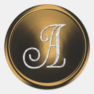Adesivo TODAS AS INICIAIS Monograma Prata 3 Bronze