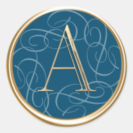 Adesivo TODAS AS INICIATIVAS DO Monograma Dourado Swirlie 