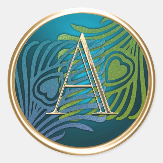 Adesivo TODAS AS INICIATIVAS Douradas Monograma Azul e Pav (Frente)