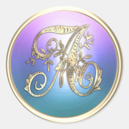 Adesivo TODAS AS INICIATIVAS Douradas Monograma Azul Roxo 