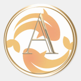 Adesivo TODAS AS INICIATIVAS Douradas Monograma Dois Peixe