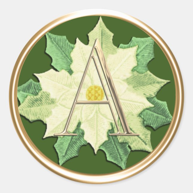 Adesivo TODAS AS INICIATIVAS Douradas Monograma em Poinset (Frente)