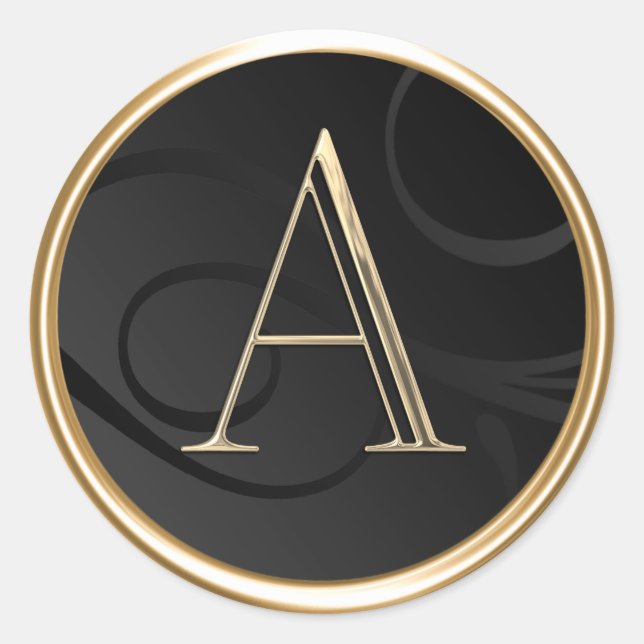 Adesivo TODAS AS INICIATIVAS Douradas Monograma em Preto (Frente)