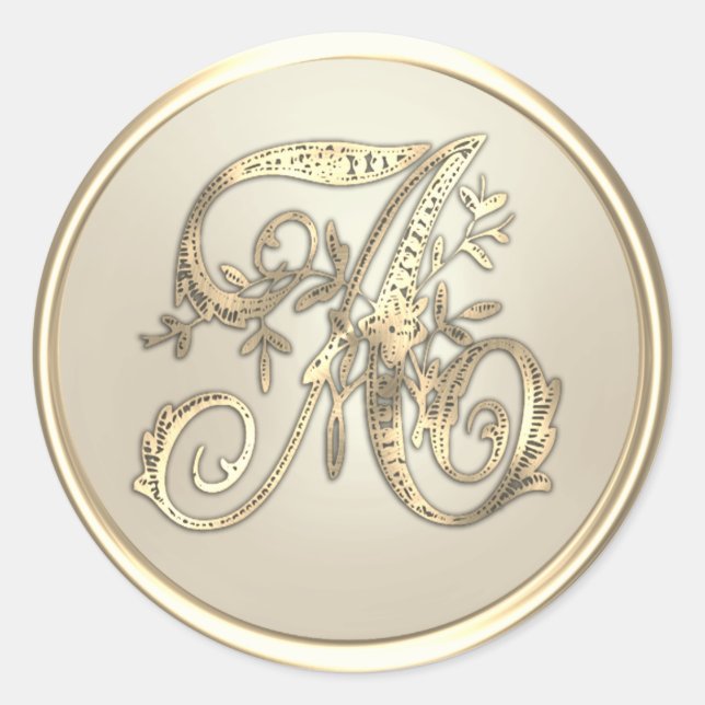 Adesivo TODAS AS INICIATIVAS Douradas Monograma Inicial (Frente)