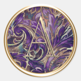 Adesivo TODAS AS INICIATIVAS Douradas Monograma no Damasco