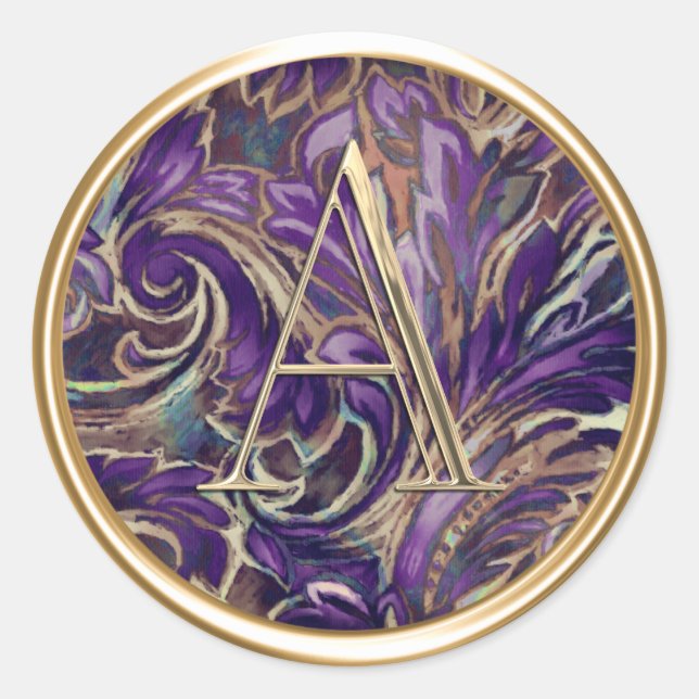 Adesivo TODAS AS INICIATIVAS Douradas Monograma no Damasco (Frente)