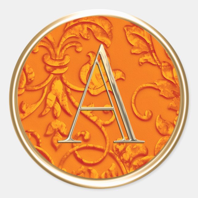 Adesivo TODAS AS INICIATIVAS Douradas Monograma no Damasco (Frente)