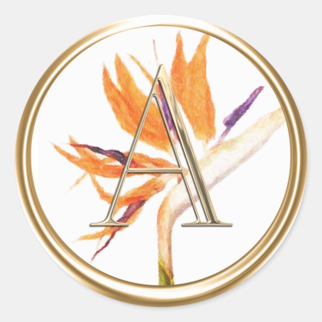 Adesivo TODAS AS INICIATIVAS Douradas Monograma Pássaro Tr (Frente)