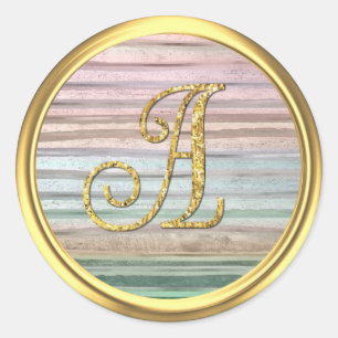 Adesivo Todas as Letras Monograma de Brilho Dourado com Li