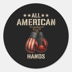 Adesivo Todas as Mãos Americanas Boxando a bandeira Patrió