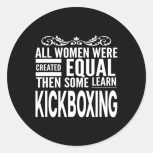 Adesivo Todas as Mulheres Aprendem Kickboxing Artes Marcia
