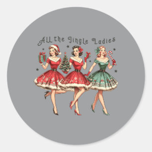 Adesivo Todas as Senhoras Jingle Engraçado Natal Vintage