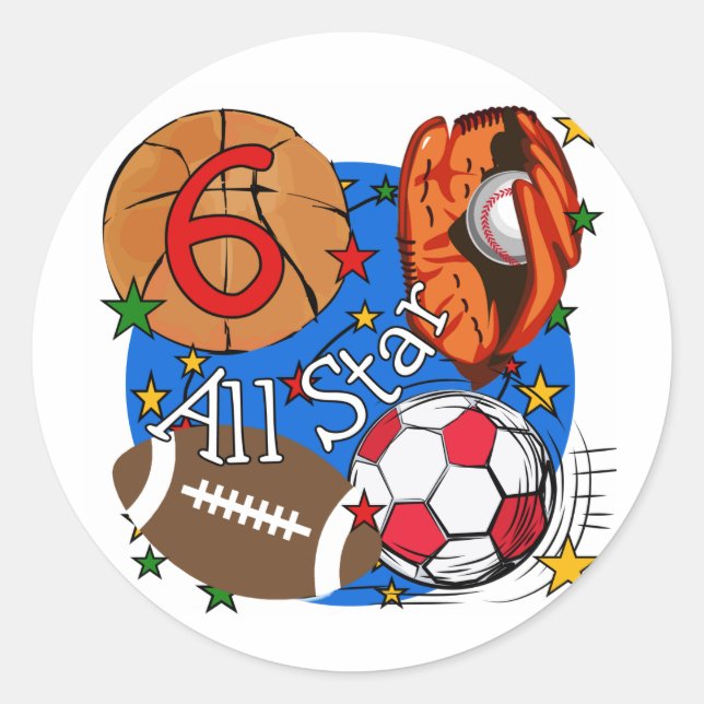 Adesivo Todas as t-shirts e presentes de aniversário de 6  (Frente)