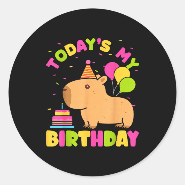 Adesivo Todays My Birthday Girls Capybara Lovers Birthday  (Frente)