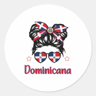 Adesivo Toddler Girl Dominican Republic Flag Hispani