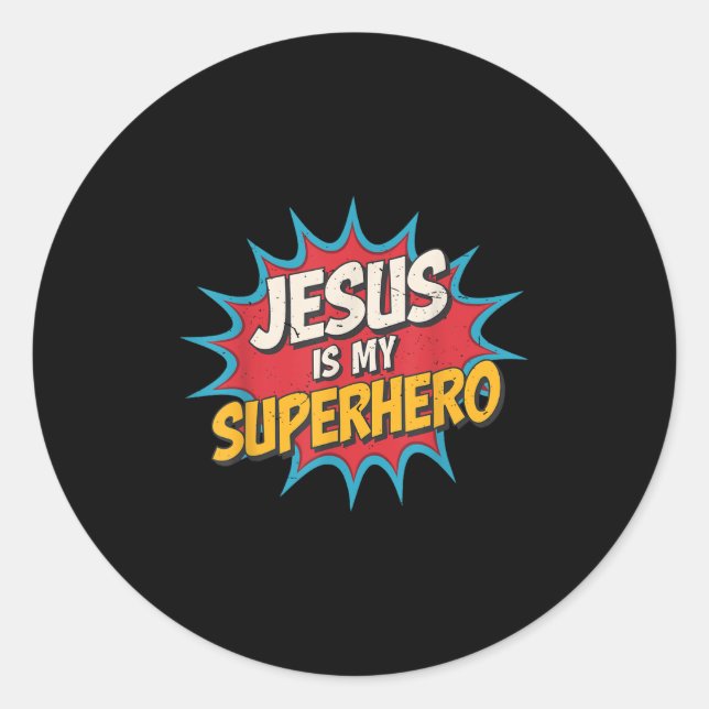 Adesivo Toddler Jesus É Meu Super Herói Cristão Deus Filho (Frente)