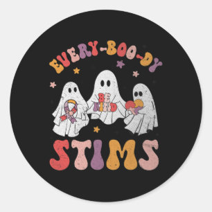 Adesivo Todo-Boo-Dia Stims Funny Autism Ghost Halloween Sp