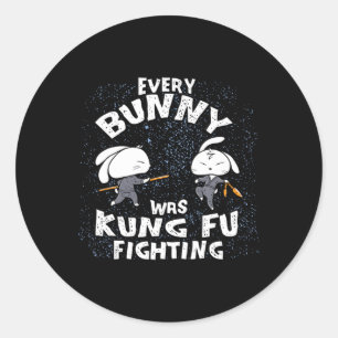 Adesivo Todo Coelhinho Era um Ninja de Kung Fu Lutando Kar
