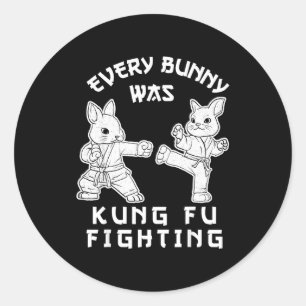 Adesivo Todo coelho estava lutando kung fu engraçado pásco