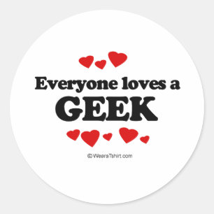 Adesivo Todos ama um t-shirt do geek