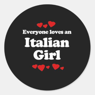 Adesivo Todos ama um t-shirt italiano da menina
