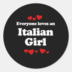 Adesivo Todos ama um t-shirt italiano da menina
