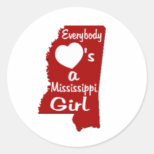 Adesivo Todos ama uma menina de Mississippi