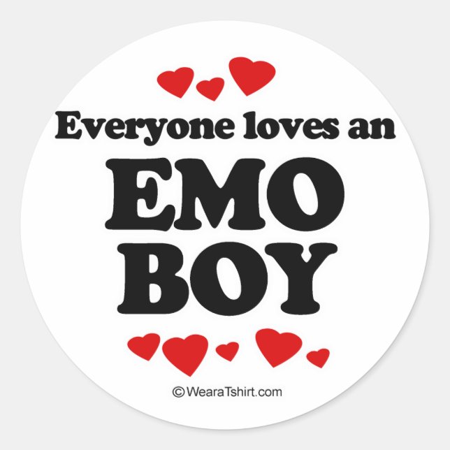 Adesivo Todos amam um menino Emo (Frente)