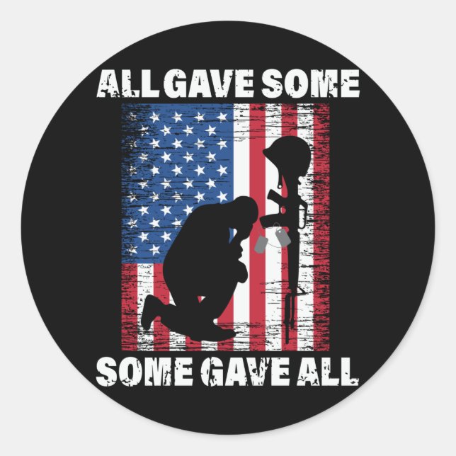 Adesivo Todos deram, alguns deram tudo - Exército dos EUA (Frente)